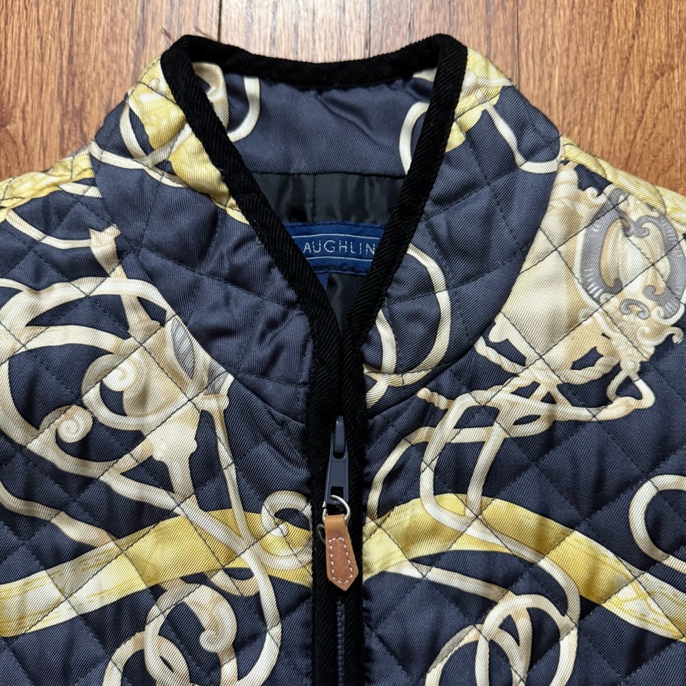 J. Mclaughlin Equestrian Chain Pattern Silk Quilt… - image 2